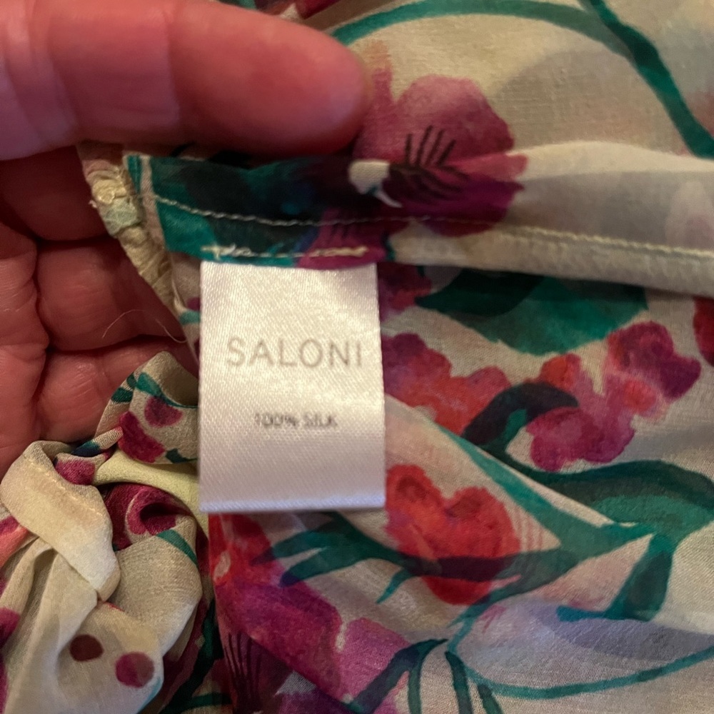 NWT SALONI- Pixie Dress- Silk Georgette in Canary Blossom. Size 2 - Picture 4 of 8